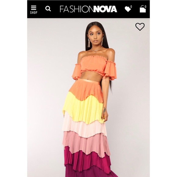 fashion nova maxi skirt set